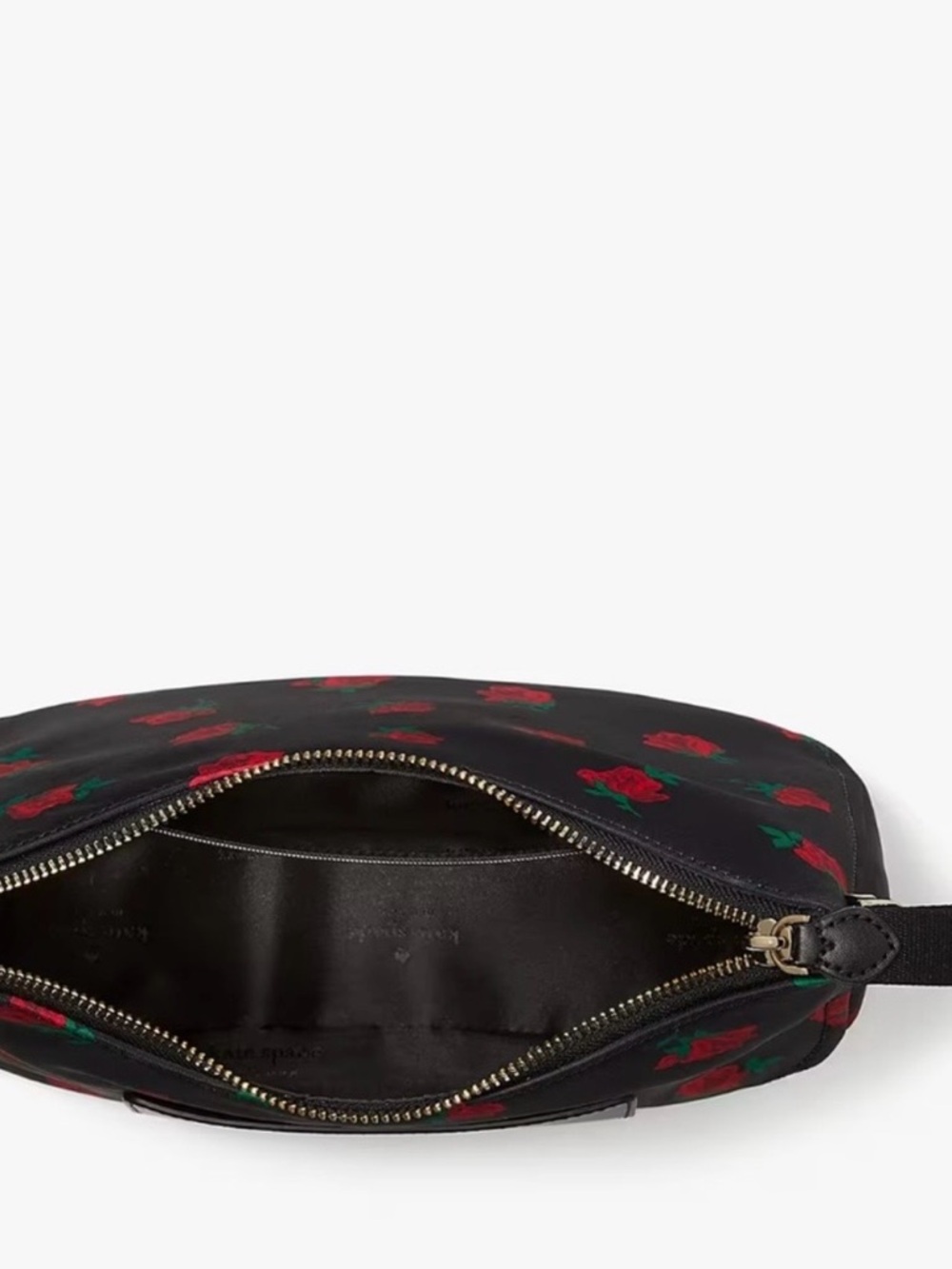 kate spade Black Floral Nylon Shoulder Bag with Coin Pouch - Picture 4 of 4